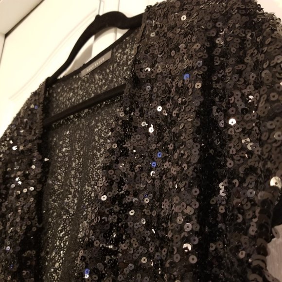 Sequin Black Shrug Cover Up Suzy Shier - Picture 3 of 8